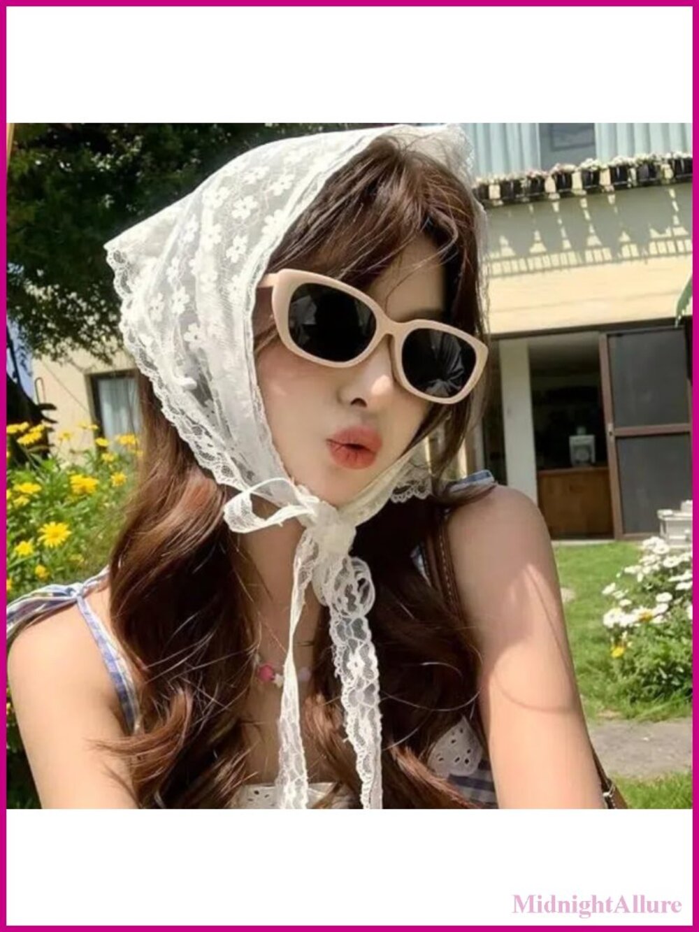 Lace Head Scarf Bandana Hair Wrap for Women Summer Headwear